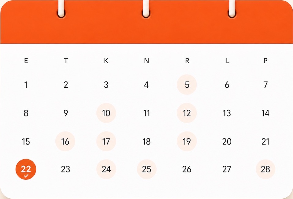 Kalender sobiva videokohtumise kuupäeva valimiseks